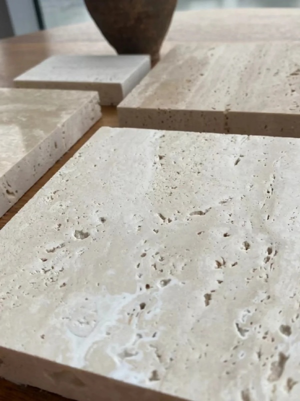 beige travertine samples